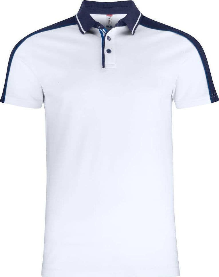 Polo Pittsford Bianco Polo Uomo con Inserti in Contrasto in Polo Dresswork - Como, commercioVirtuoso.it