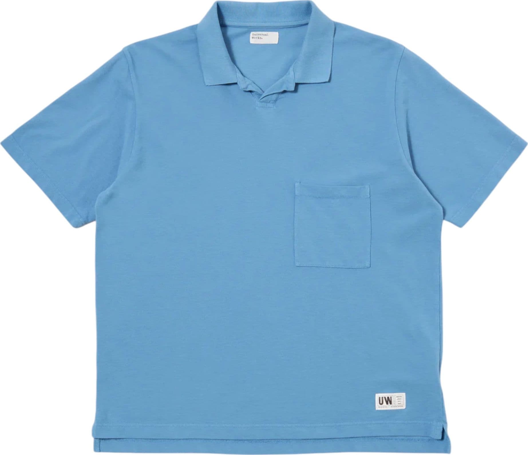 UNIVERSAL WORKS polo universal works vacation polo - summer blue da uomo in Polo Drestige - Casamassima, commercioVirtuoso.it