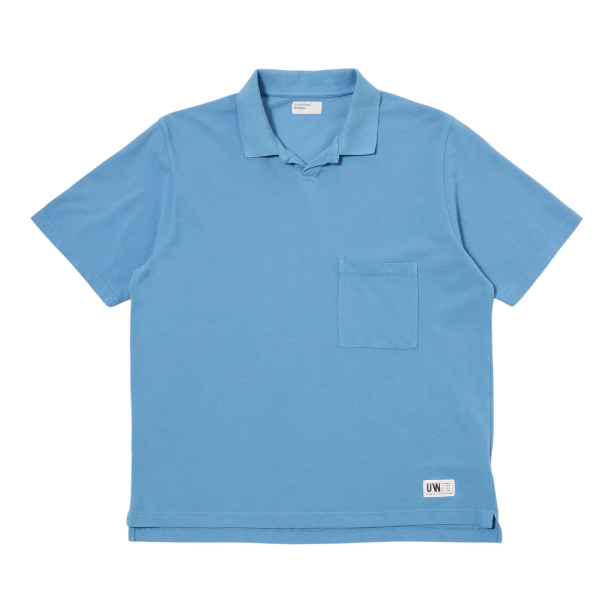 UNIVERSAL WORKS polo universal works vacation polo - summer blue da uomo in Polo Drestige - Casamassima, commercioVirtuoso.it