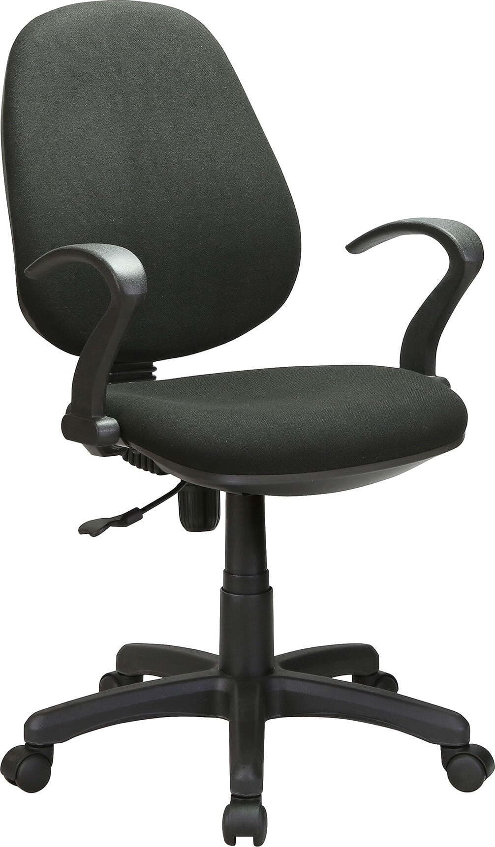 Poltrona in Tessuto Con Braccioli 'office' Nera Sedia Da Scrivani Con Ruote Girevole Schienale a Contatto Casa e cucina/Arredamento/Studio/Sedie e Sgabelli/Sedie da scrivania Ferus - Montoro, Commerciovirtuoso.it