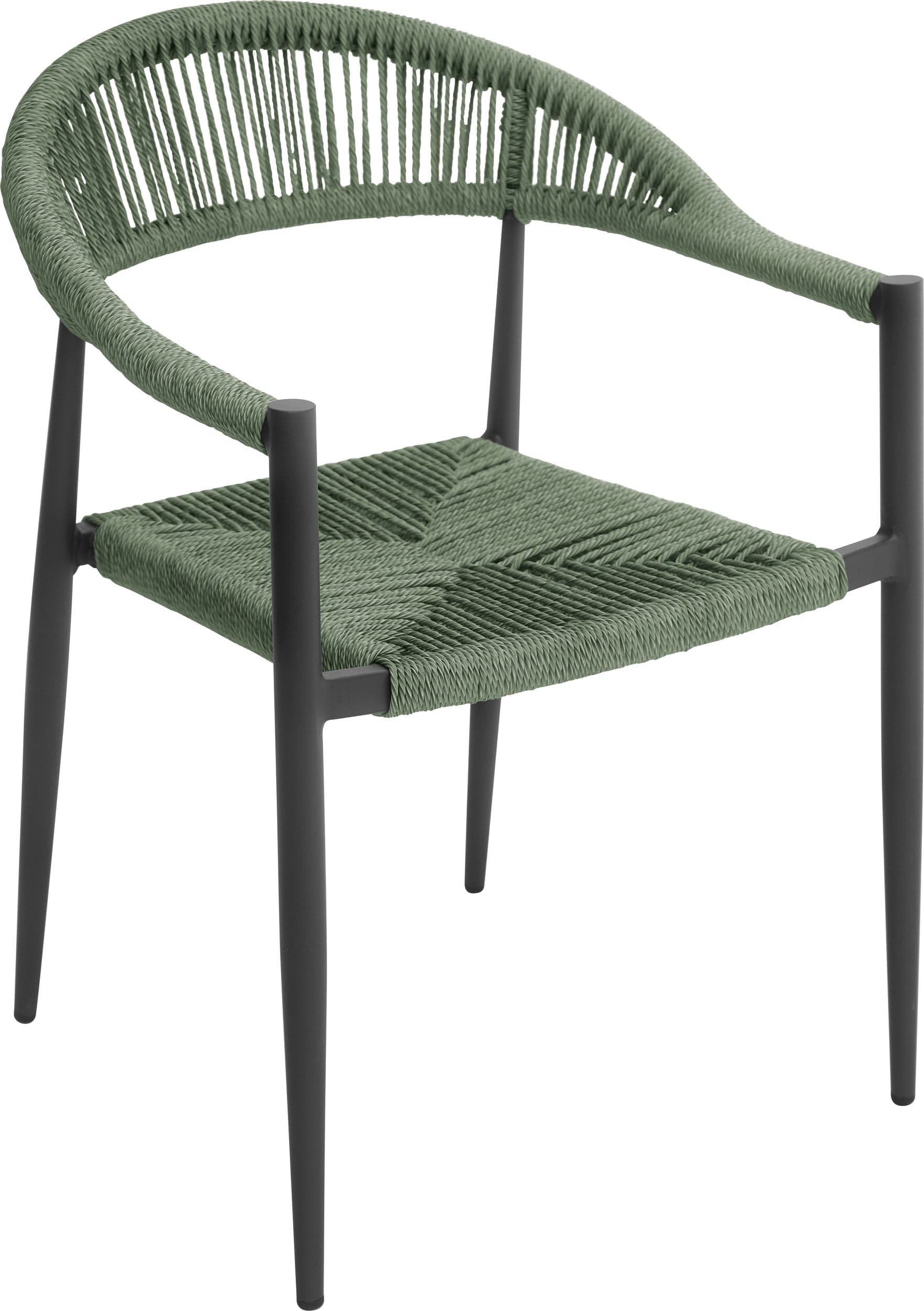 Poltrona-Milano-In-Alluminio-Grigio-Antracite-Con-Corda-Sintetica-Verde-Moia
