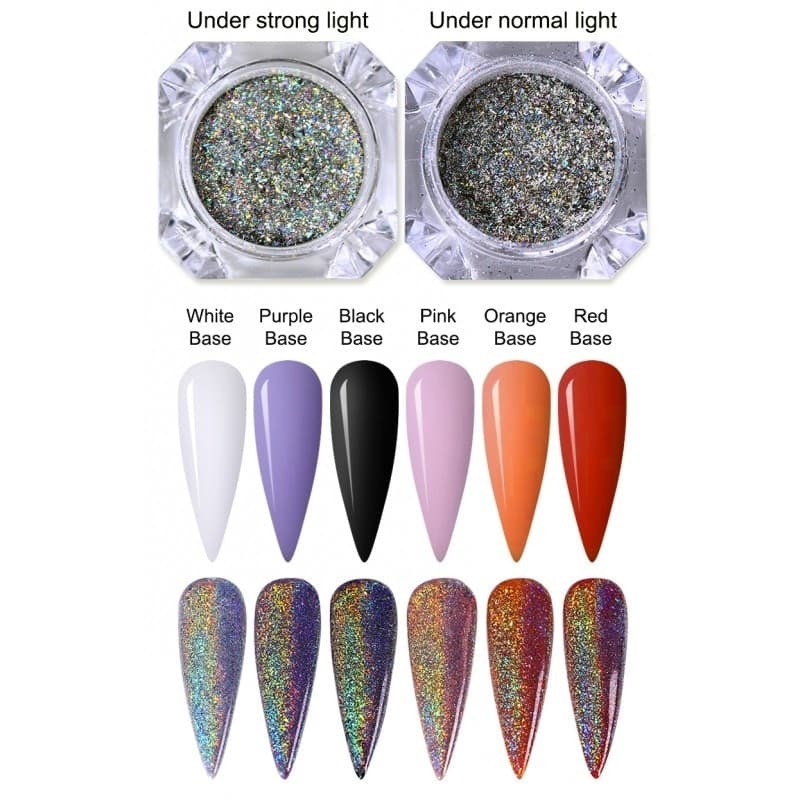 POLVERE PIGMENTI SCAGLIE OLOGRAFICO PENNELLO APPLICATORE EFFETTO SPECCHIO NAIL Bellezza/Manicure e pedicure/Decorazioni per unghie/Attrezzatura per Nail Art/Glitter Trade Shop italia - Napoli, Commerciovirtuoso.it