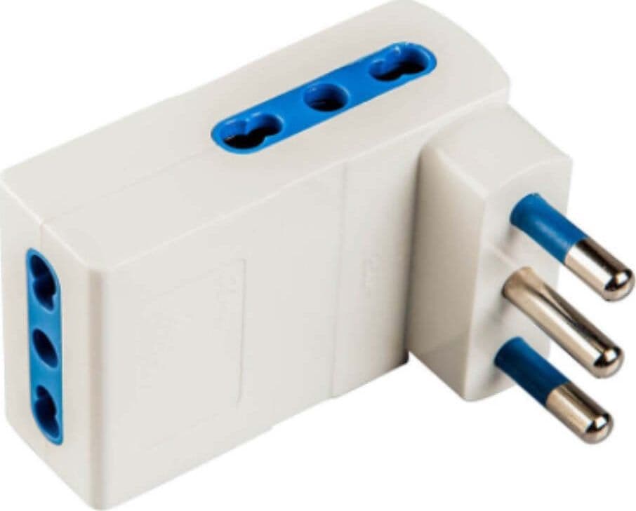 POLYPOOL-SECUR---ADATTATORE-SALVASPAZIO-SPINA-CON-3-PRESE-16A-2P+T-250V---COLORE-BIANCA