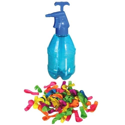 Pompa-2-Lt-Per-Gavettone-Bombe-D'acqua-Con-250-Palloncini-Inclusi-Party-Spiaggia