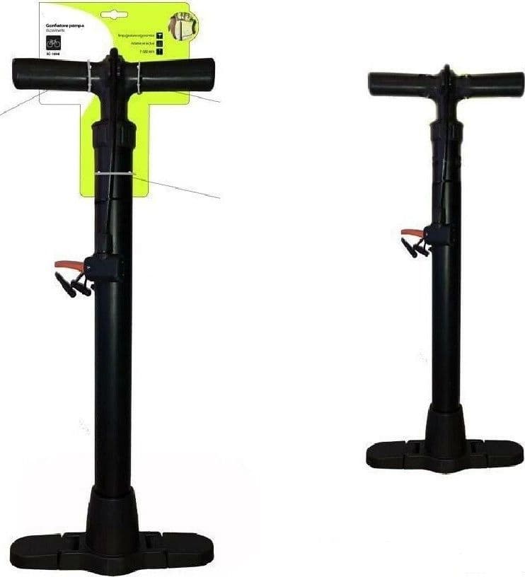 POMPA GONFIATORE MANUALE MULTIFUNZIONE RUOTE BICI BICICLETTA ADATTATORI XC-1694