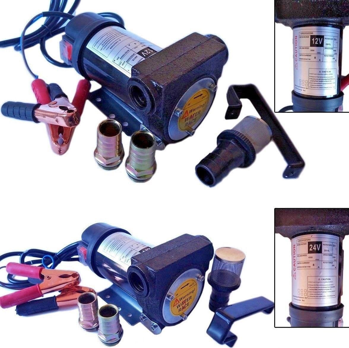 POMPA TRAVASO ELETTRICA CARBURANTE ACQUA OLIO DIESEL 12V 200 WATT AUTO BARCA