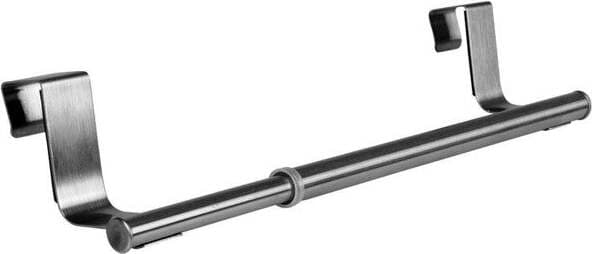 PORTA ASCIUGAMANI STROFINACCI ACCIAIO ASTA 23CM CON GANCI PER PORTA O CASSETTO