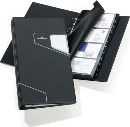 Porta biglietti da visita Visifix Pro - ad anelli - 200 posti - 14 5x25 5cm - antracite - Durable Cancelleria e prodotti per ufficio/Archivio ufficio e accessori per scrivania/Accessori da scrivania e archiviazione/Porta biglietti da visita Eurocartuccia - Pavullo, Commerciovirtuoso.it