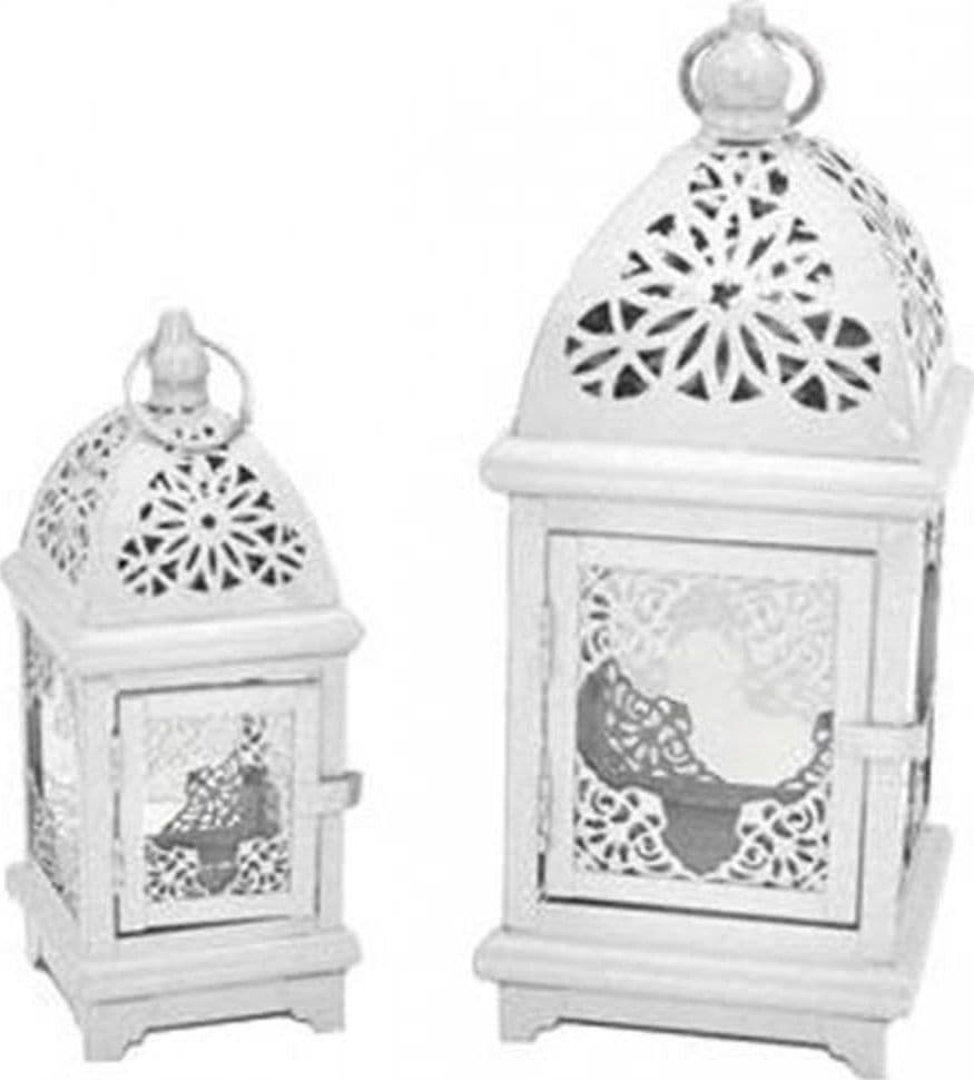 Porta Candela Natalizia Set 2 Pezzi Tealight Forma Lampada Bianco 34cm E 23cm in Oggettistica Trade Shop italia - Napoli, commercioVirtuoso.it