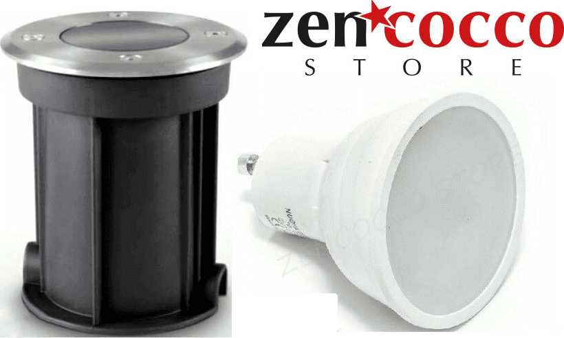 PORTA FARETTO CARRABILE GU10 INCASSO CALPESTABILE + LAMPADA Luce SOSTITUIBILE 7W Illuminazione/Illuminazione per esterni/Luci per sentieri Zencoccostore - Formia, Commerciovirtuoso.it