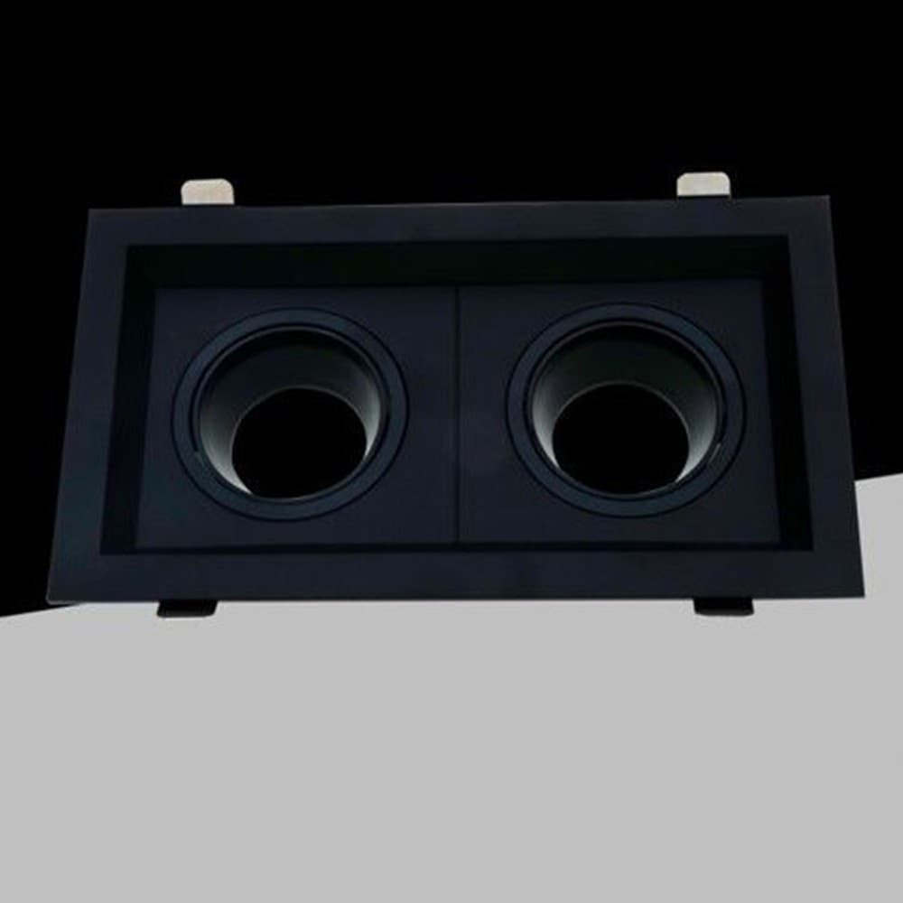 PORTA FARETTO DOPPIO ORIENTABILE AD INCASSO NERO PER LAMPADINE GU10 GU5.3 P33-N2 in Faretti da soffitto Trade Shop italia - Napoli, commercioVirtuoso.it