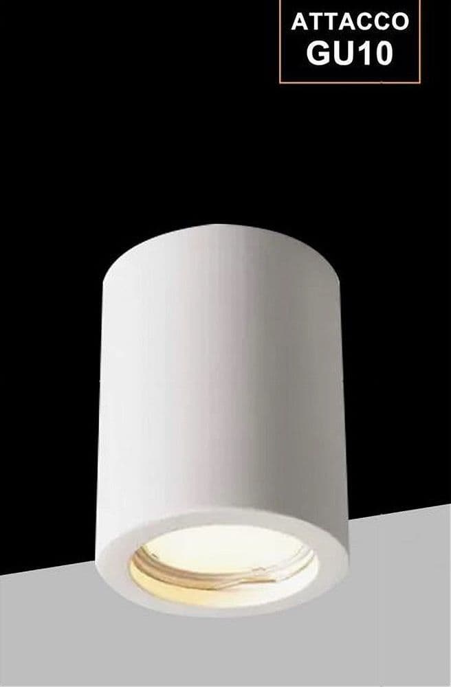 PORTA FARETTO LAMPADA SOFFITTO GU10 CILINDRO IN GESSO H90MM VERNICIABILE GS-C90-T in Plafoniere Trade Shop italia - Napoli, commercioVirtuoso.it