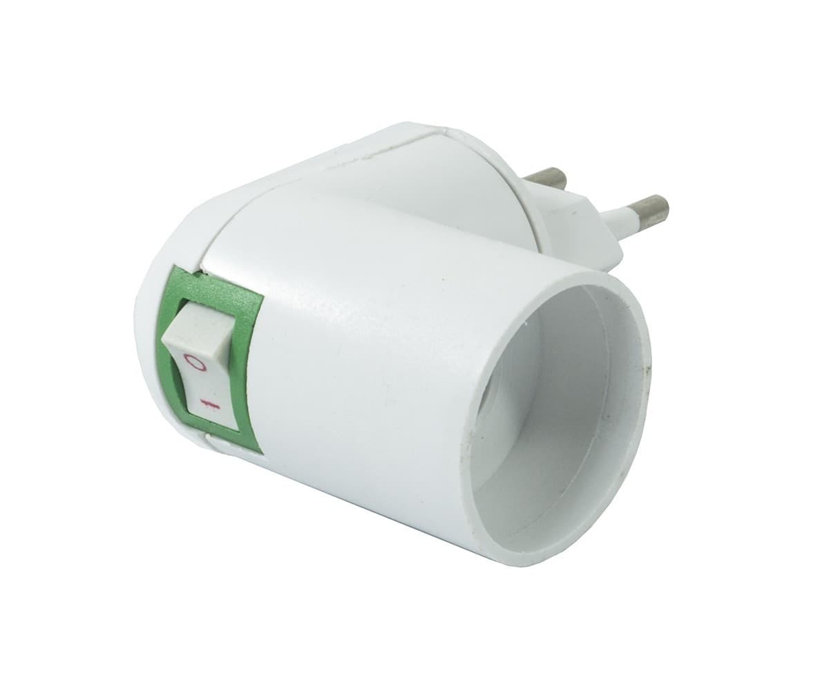 Porta Lampada Adattatore Attacco E27 O E14 Con Interruttore Portalampada Spina Illuminazione/Illuminazione per interni/Lampade/Basi per lampade Trade Shop italia - Napoli, Commerciovirtuoso.it