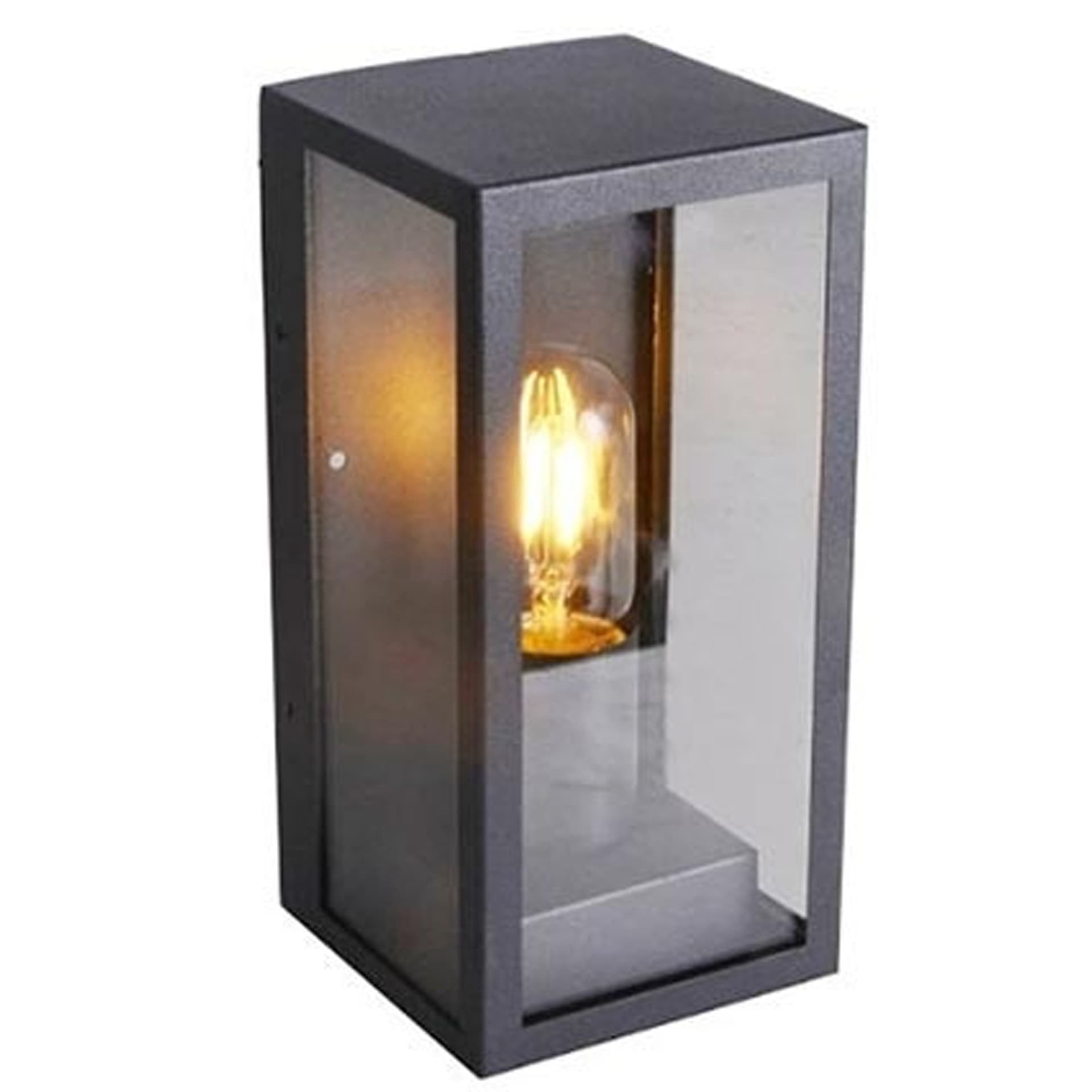 Porta Lampada Esterno Vetro Vt8517 Grigio Matto E27 Ip44 Retro Illuminazione Applique per interno Trade Shop italia - Napoli, Commerciovirtuoso.it