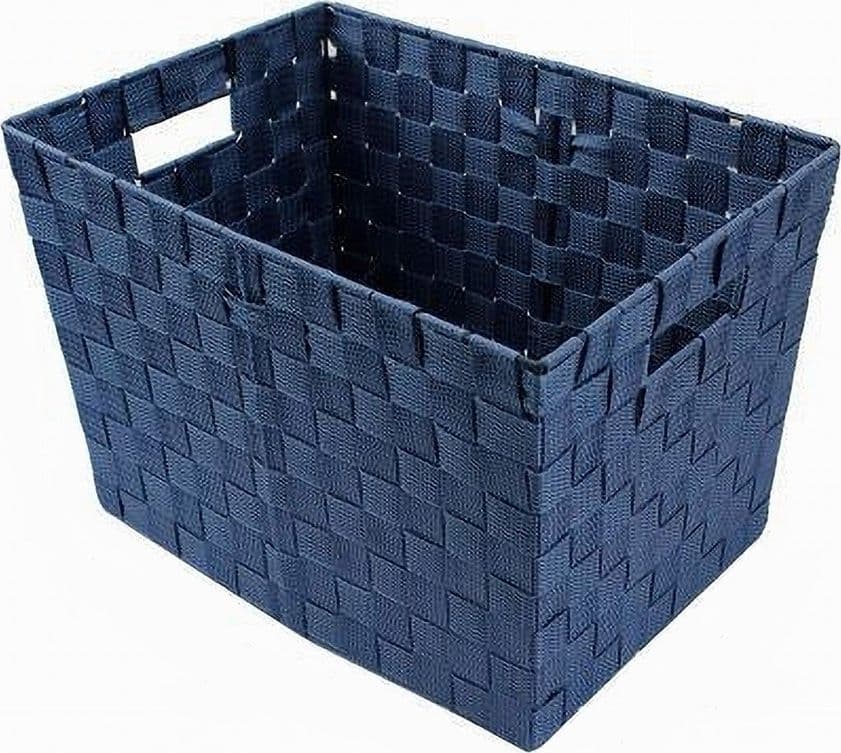 PORTA OGGETTI CESTO IN TESSUTO INTRECCIATO 38 X 26 X 25CM CON MANIGLIE BLU 79040 in Ceste per la biancheria Trade Shop italia - Napoli, commercioVirtuoso.it