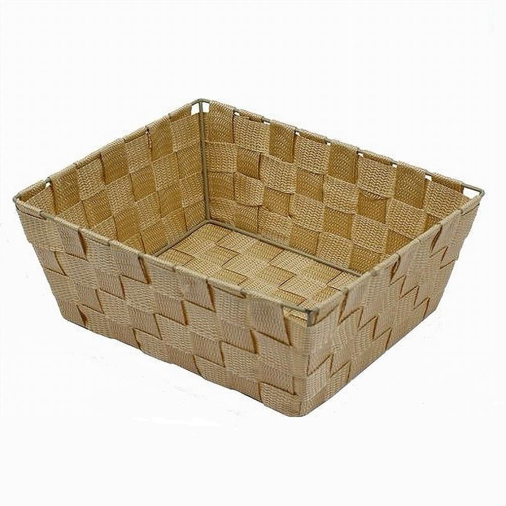 PORTA OGGETTI ORGANIZER BAGNO CAMERA CUCINA IN TESSUTO BEIGE 28X22X10.5CM 79021 in Ripiani pensili Trade Shop italia - Napoli, commercioVirtuoso.it