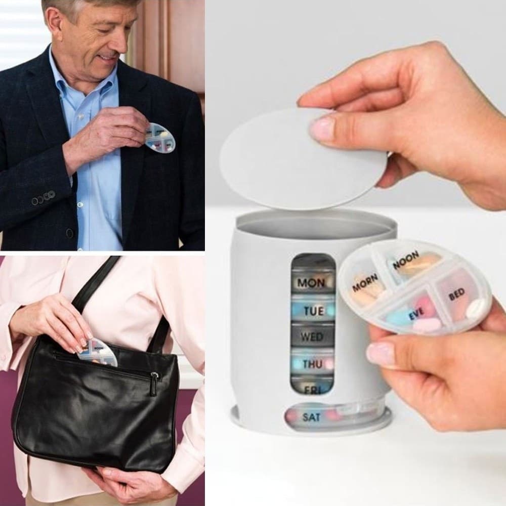 PORTA PILLOLE ORGANIZZATORE SETTIMANALE PILLOLE E VITAMINE PILL PRO 4 SCOMPARTI