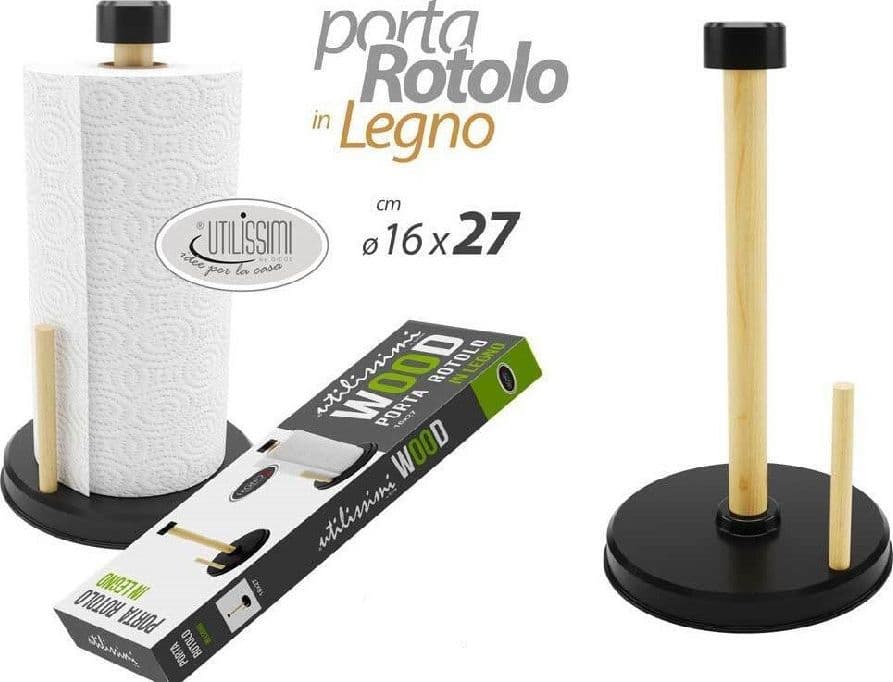 Porta Rotolo Carta Cucina In Legno 16x27cm Supporto Portarotolo Verticale 838286 Casa e cucina/Organizzazione interni/Contenitori e barattoli da cucina/Portaoggetti e supporti/Porta carta da cucina Trade Shop italia - Napoli, Commerciovirtuoso.it