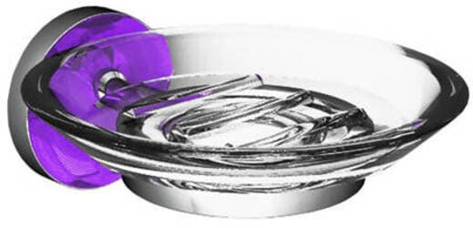 Porta Sapone Da Parete Abs Cromato E Viola Portasapone Bagno Da Muro Serie Atla Arca Concept