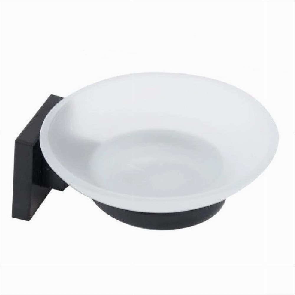 Porta Saponetta In Acciaio Muro Finitura Nero Opaco Contenitore In Vetro Moderno Casa e cucina/Bagno/Accessori per il bagno/Dosatori e porta accessori/Portasapone Trade Shop italia - Napoli, Commerciovirtuoso.it