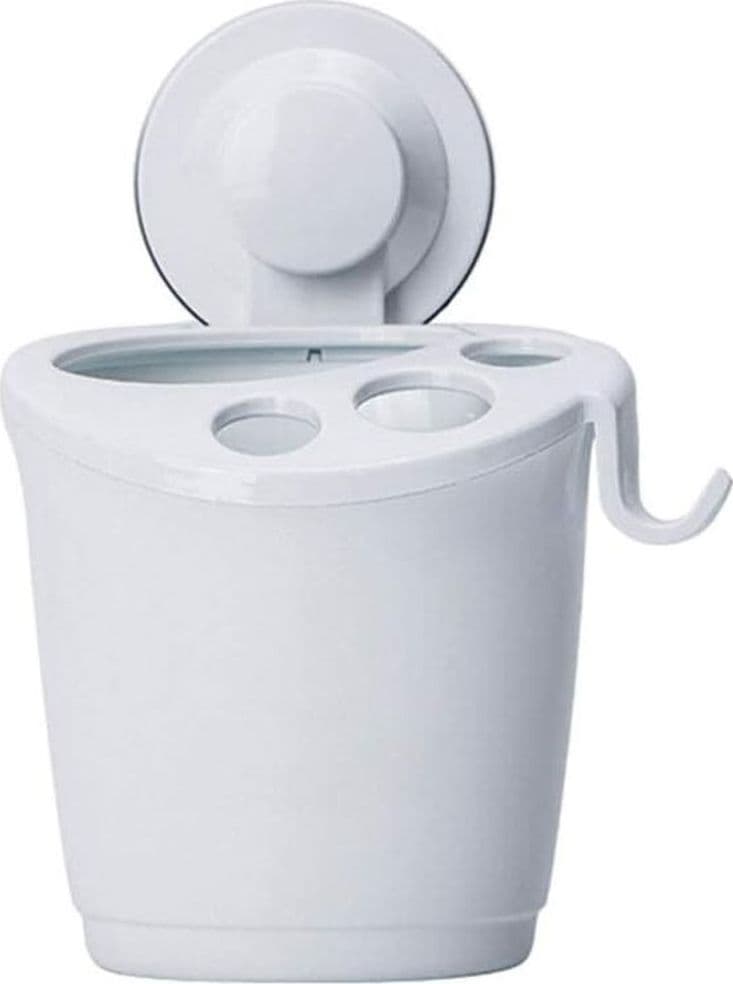 Porta Spazzolini Dentifricio A Ventosa Bianco Contenitore Parete Bagno 59541 in Porta spazzolini Trade Shop italia - Napoli, commercioVirtuoso.it