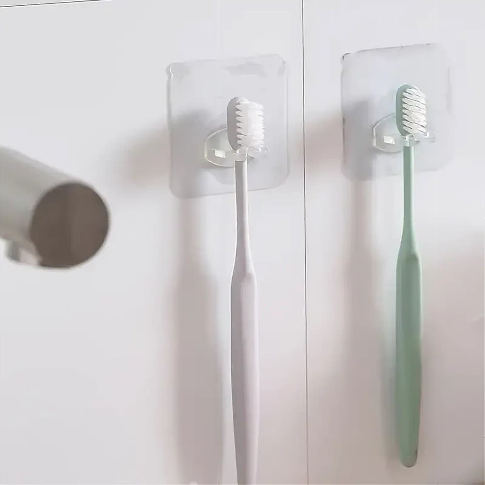 PORTA SPAZZOLINO DA DENTI GANCIO AUTOADESIVO TRASPARENTE DA PARETE BAGNO 87751 in Porta spazzolini Trade Shop italia - Napoli, commercioVirtuoso.it
