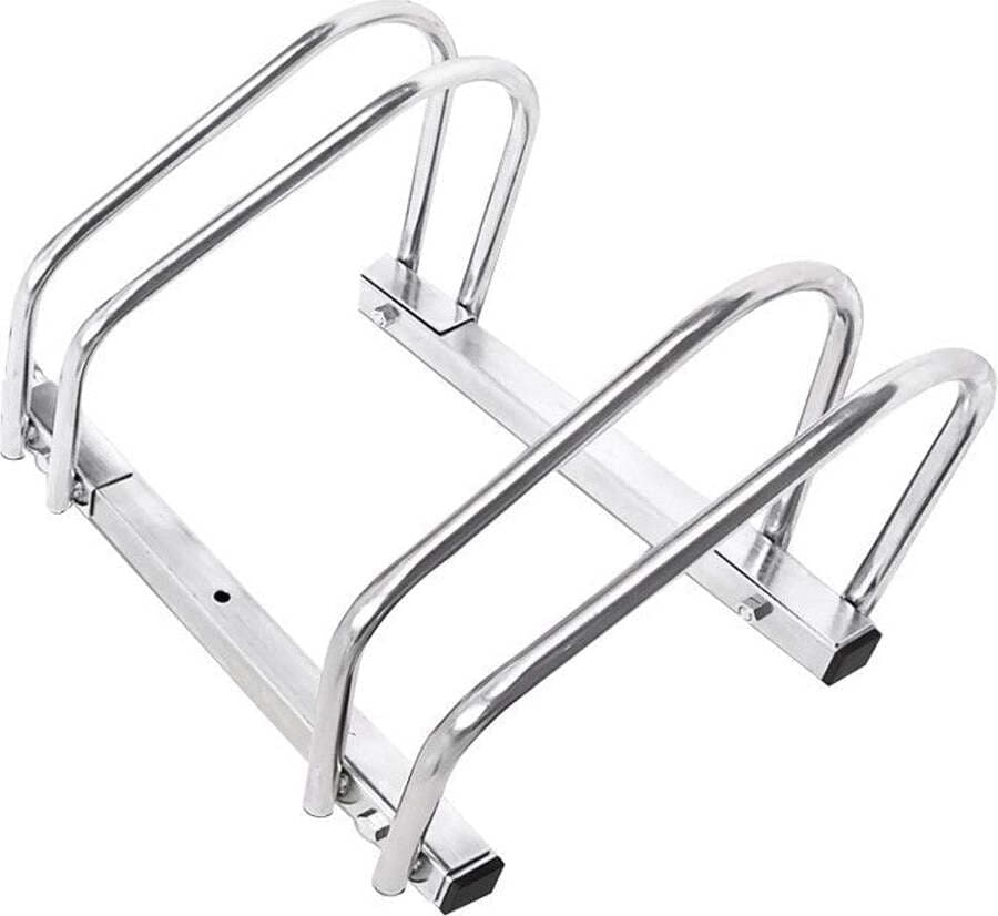 Portabici-Doppio-Porta-Bicicletta-2-Posti-Bici-in-Acciaio-Rastrelliera-da-Terra