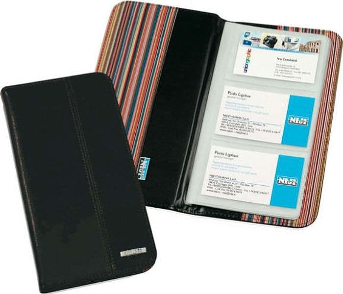 Portabiglietti da visita Professional - similpelle - nero - 12 5x23 5 cm - City Time Cancelleria e prodotti per ufficio/Archivio ufficio e accessori per scrivania/Archivio ufficio/Portablocchi e portamoduli Eurocartuccia - Pavullo, Commerciovirtuoso.it