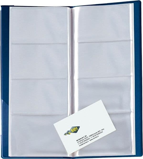 Portabiglietti Eco Visita 16 - 12 5 x 27 5 cm - 128 biglietti - blu - Sei Rota Cancelleria e prodotti per ufficio/Archivio ufficio e accessori per scrivania/Accessori da scrivania e archiviazione/Porta biglietti da visita Eurocartuccia - Pavullo, Commerciovirtuoso.it