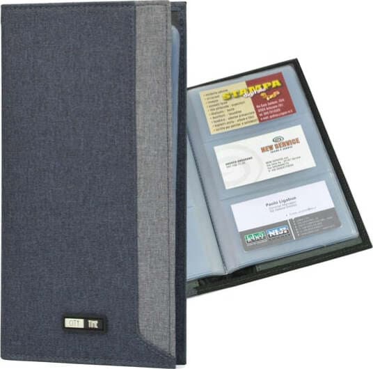 Portabiglietti in tessuto - 12 x 23 cm - capacitA' 64 biglietti - grigio - City Time Cancelleria e prodotti per ufficio/Archivio ufficio e accessori per scrivania/Archivio ufficio/Portablocchi e portamoduli Eurocartuccia - Pavullo, Commerciovirtuoso.it