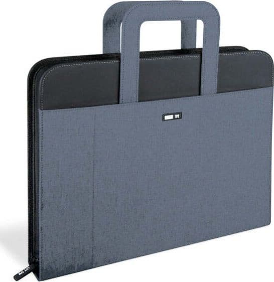 Portablocco - tessuto - c-anelli - grigio scuro - 28 5x36 cm - City Time Cancelleria e prodotti per ufficio/Archivio ufficio e accessori per scrivania/Archivio ufficio/Portablocchi e portamoduli Eurocartuccia - Pavullo, Commerciovirtuoso.it