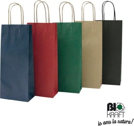 Portabottiglie in carta - maniglie cordino - 14 x 9 x 38cm - verde - conf. 20 sacchetti Casa e cucina/Hobby creativi/Articoli per confezioni regalo/Sacchetti da regalo Eurocartuccia - Pavullo, Commerciovirtuoso.it