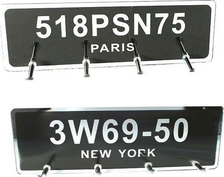 PORTACHIAVI IN METALLO CON EFFETTO SPECCHIO 2 FANTASIE PARIGI NEW YORK Trade Shop italia - Napoli, Commerciovirtuoso.it