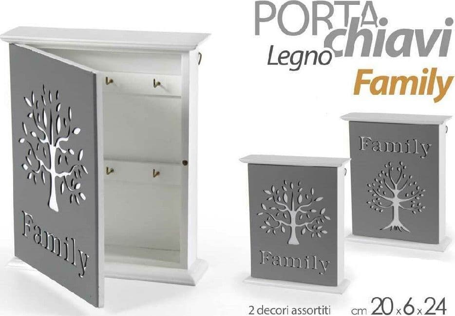 Portachiavi Parete 20x6x24cm Legno Decoro Family Moderno Decori Assortiti 818592 Casa e cucina/Arredamento/Ingresso/Portachiavi da parete Trade Shop italia - Napoli, Commerciovirtuoso.it