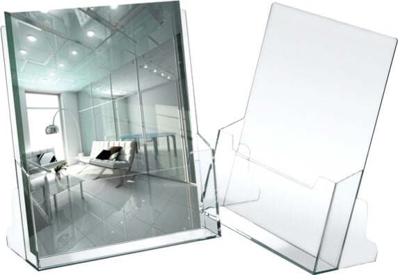 Portadepliant - plastica trasparente - 23x25 5x3 cm - Lebez Cancelleria e prodotti per ufficio/Archivio ufficio e accessori per scrivania/Accessori da scrivania e archiviazione/Portabrochure Eurocartuccia - Pavullo, Commerciovirtuoso.it