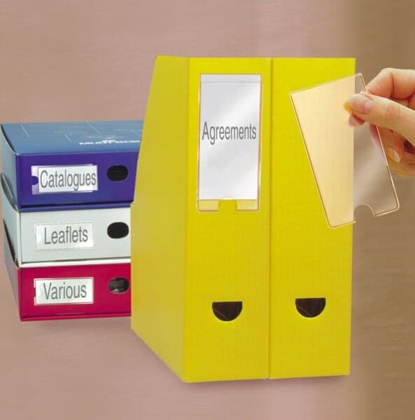 Portaetichette adesivo - PPL - 62 x150 mm - trasparente - 3L - conf. 6 pezzi Cancelleria e prodotti per ufficio/Archivio ufficio e accessori per scrivania/Etichette divisori per schedario e timbri/Etichette ed etichette adesive/Portaetichette Eurocartuccia - Pavullo, Commerciovirtuoso.it