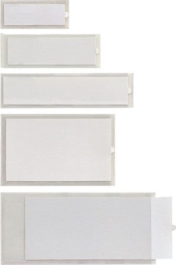 Portaetichette adesivo Iesti A4 - 65 x 140 mm - trasparente - Sei Rota - conf. 10 pezzi Cancelleria e prodotti per ufficio/Archivio ufficio e accessori per scrivania/Etichette divisori per schedario e timbri/Etichette ed etichette adesive/Portaetichette Eurocartuccia - Pavullo, Commerciovirtuoso.it