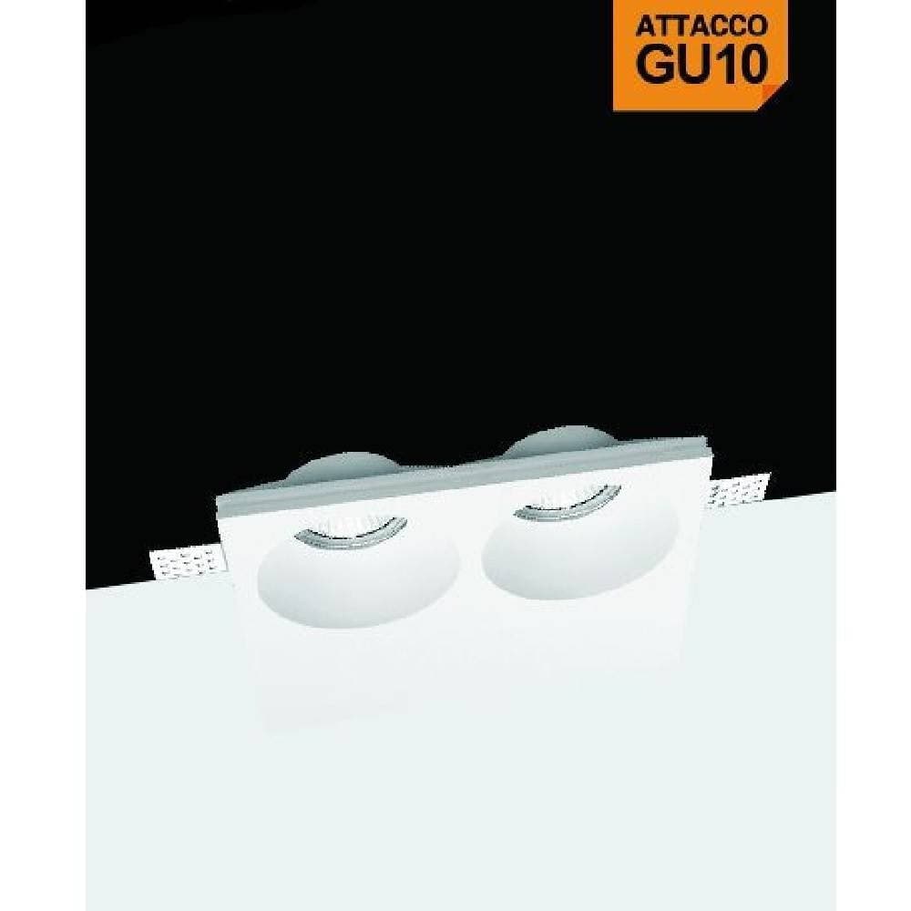 Portafaretto Gesso Doppio Rotondo Incasso A Scomparsa 2 Portalampada Gu10 Gs-24 Casa, arredamento e bricolage > Illuminazione da interno > Portafaretti Trade Shop italia - Napoli, Commerciovirtuoso.it