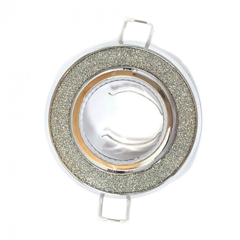 Portafaretto GU10 da incasso Tondo Orientabile Glitter Argento