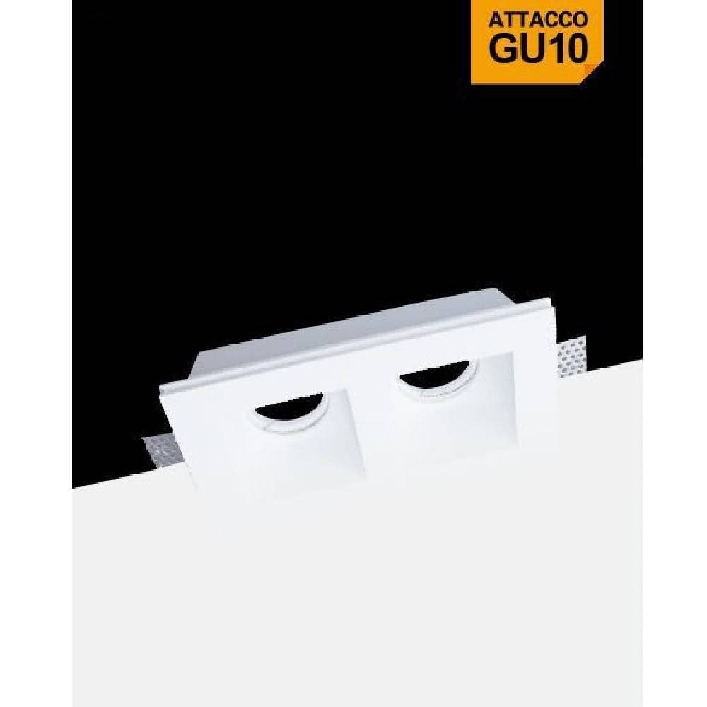Portafaretto In Gesso Doppio Quadrato Incasso A Scomparsa Portalampada Gu10 Gs23 Casa, arredamento e bricolage > Illuminazione da interno > Portafaretti Trade Shop italia - Napoli, Commerciovirtuoso.it