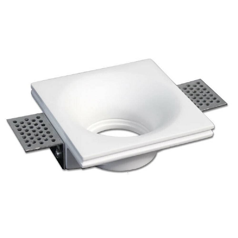Portafaretto-Incasso-Gesso-Scomparsa-Quadrato-Verniciabile-Supporto-Faretti-Gs14