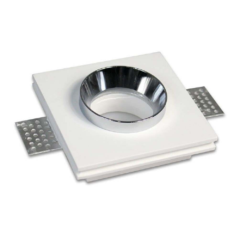 Portafaretto-Incasso-Gesso-Verniciabile-Quadrato-10x10-Cm-Scomparsa-Gu10-Gs-10