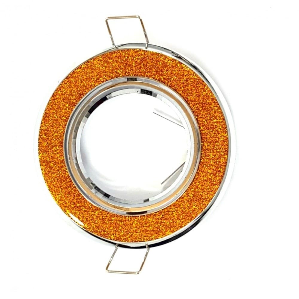 Portafaretto portalampada per attacco GU10 da incasso Tondo Orientabile Glitter Oro Illuminazione/Illuminazione per interni/Luci da incasso/Portafaretti da incasso Zencoccostore - Formia, Commerciovirtuoso.it