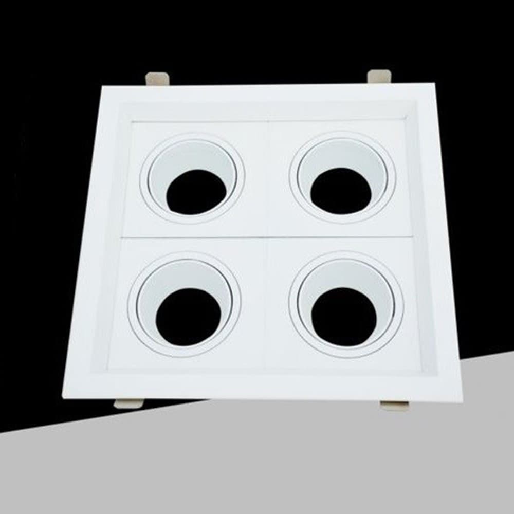PORTAFARETTO QUADRUPLO ORIENTABILE INCASSO BIANCO PER LAMPADINE GU10/GU5.3 P33-B4 in Faretti da soffitto Trade Shop italia - Napoli, commercioVirtuoso.it