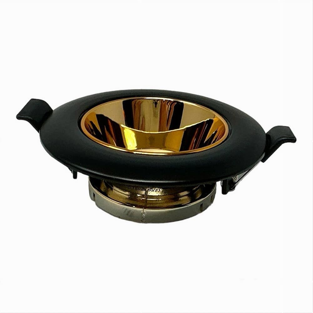 PORTAFARETTO TONDO ORIENTABILE INCASSO SUPPORTO FARETTO NERO E ORO P27-GU10-NO in Faretti da soffitto Trade Shop italia - Napoli, commercioVirtuoso.it