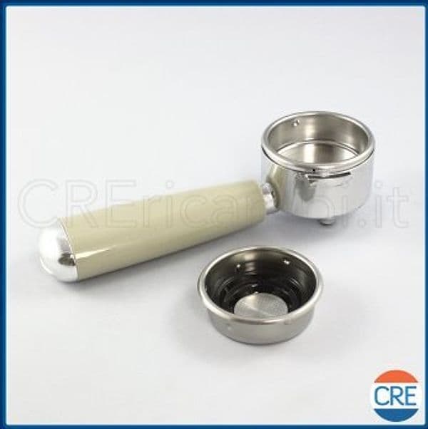 Portafiltro Beige 2 Tazze e Adattatore Cialda per Caffè Retrò 1389A