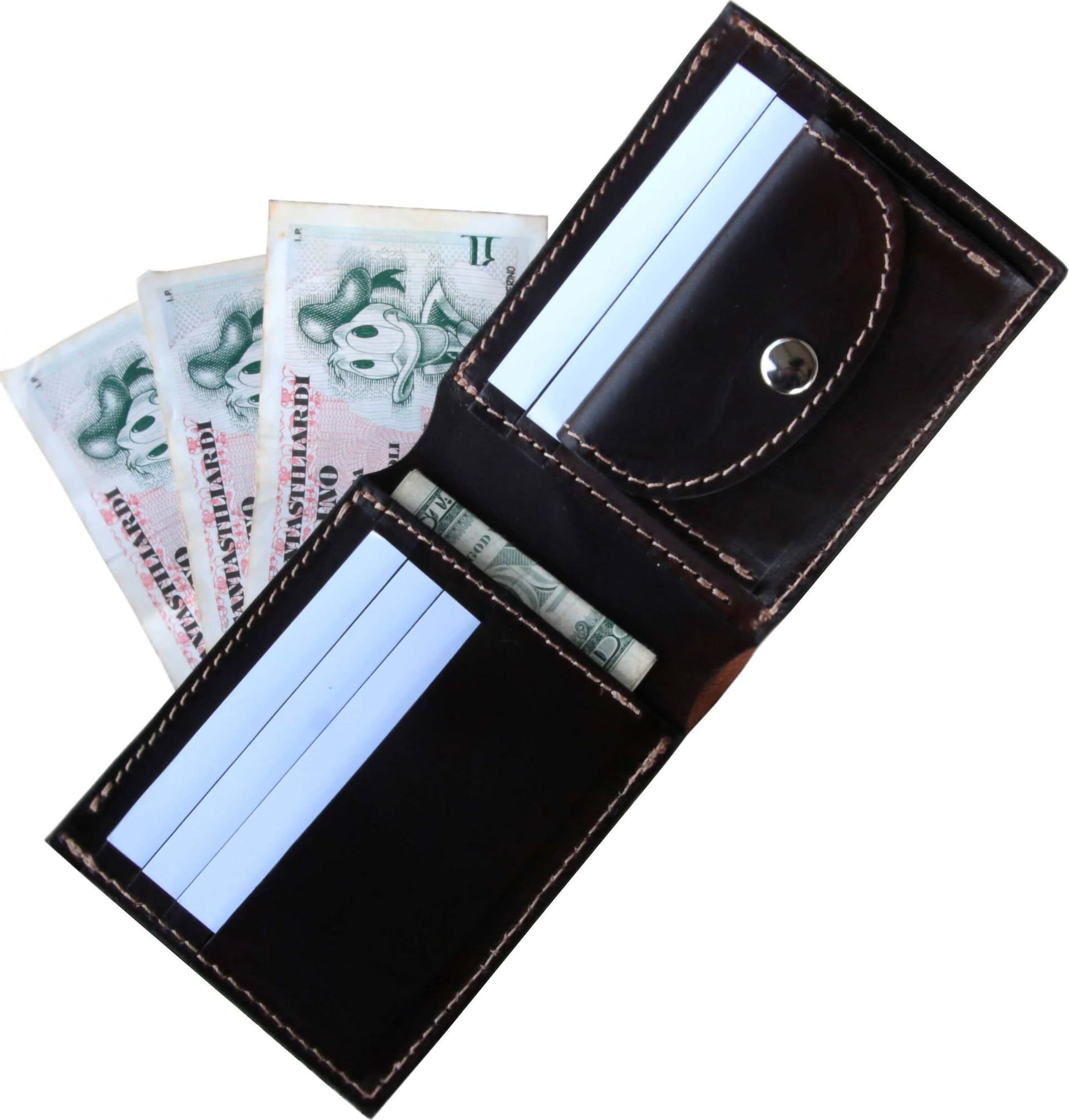 Portafoglio Bifold Classico in Cuoio conciato al vegetale Portafogli uomo in Pelle fatto a mano minimal style regalo per lui – Dim. 11,5x9x1cm Cuoio Sonoro in Portafogli Cuoio Sonoro - Terni, commercioVirtuoso.it