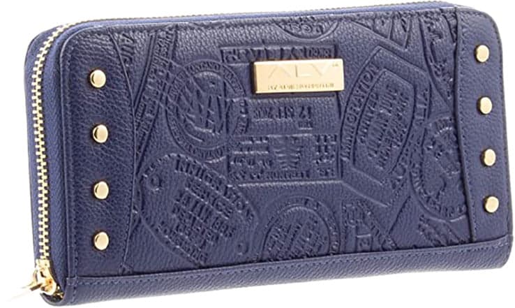 Portafoglio Donna Blu Alv by Alviero Martini Collezione Parigi 19,5x10cm Portafogli Donna in Formato Lungo, Portamonete Blu Donna Colori Molto Carini Con Tanti Scomparti E Scomparto