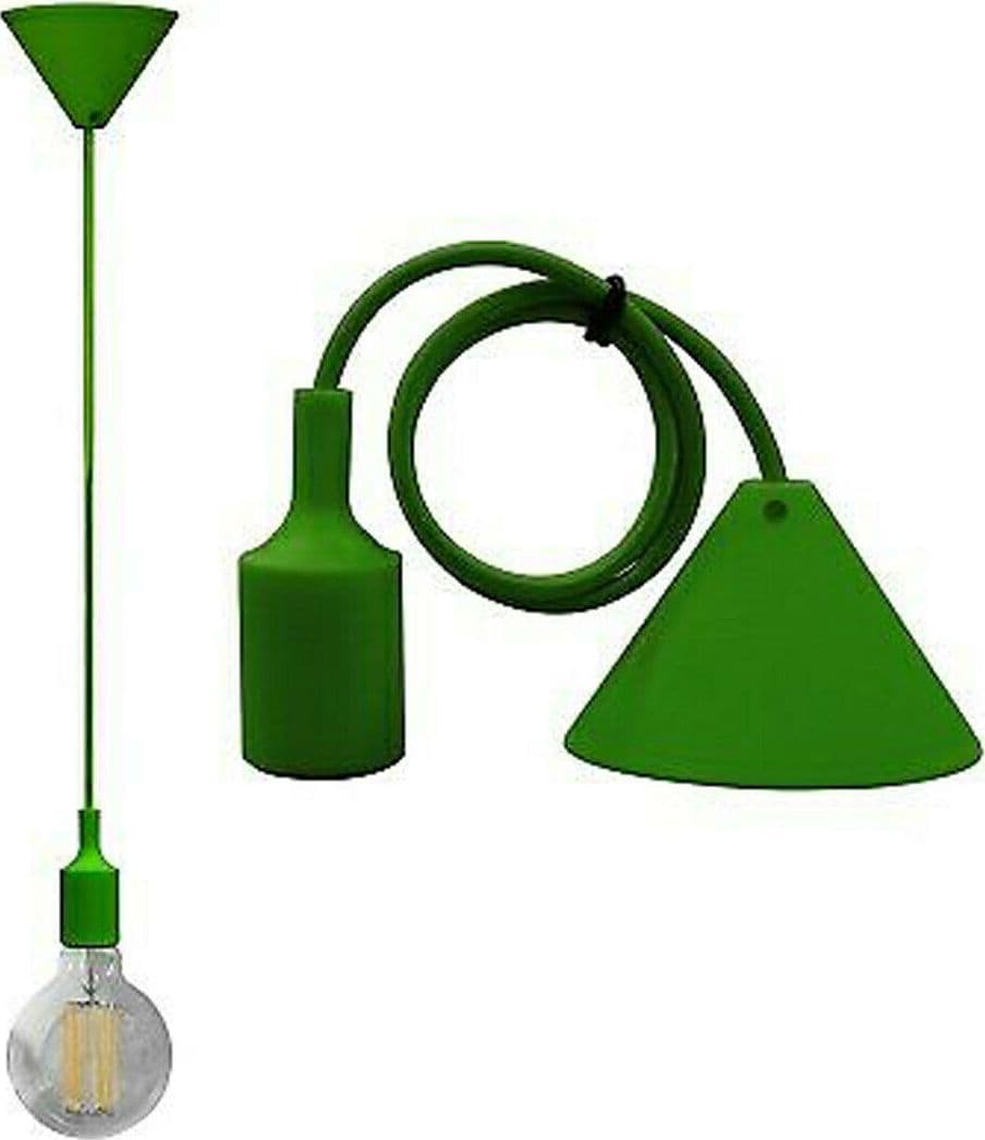Portalampada A Sospensione Pendente Lampadario Soffitto E27 Verde Dt-j01 1 Metro Portalampade > Lampadari Trade Shop italia - Napoli, Commerciovirtuoso.it
