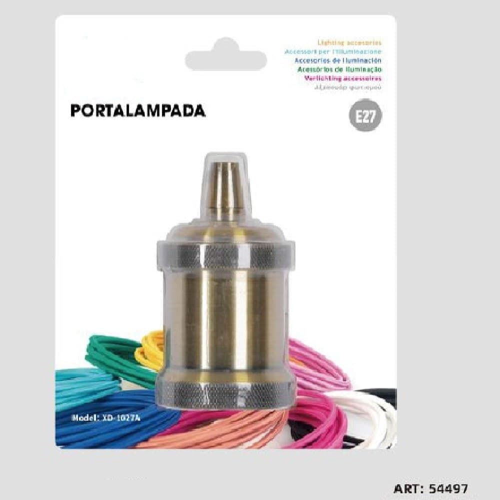 PORTALAMPADA E27 ALLUMINIO VINTAGE RETRÒ COLORE BRONZO LAMPADA DECORATIVA 54497